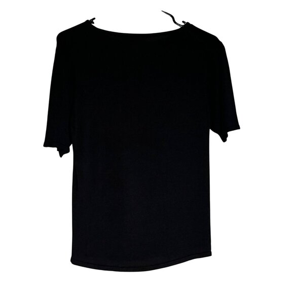Spenser Jeremy Woman's Black M Top Minimalist Luxe Essential Soft Stretch Silk - Picture 3 of 9